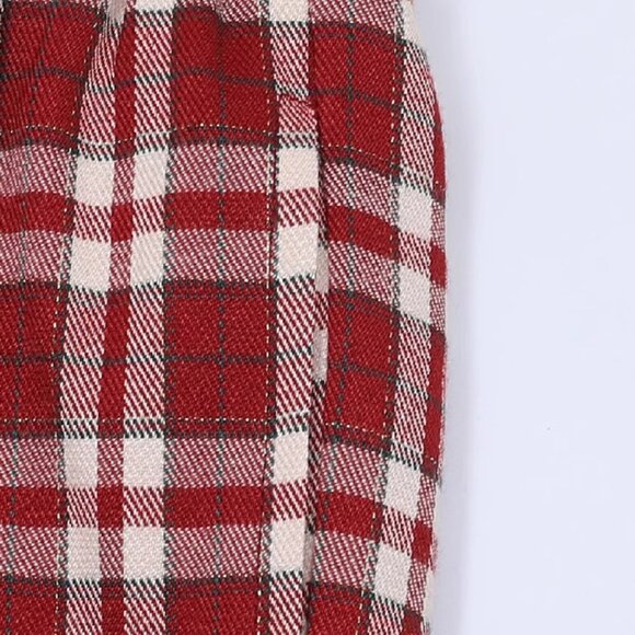 B.Sure Cartoon Pony Embroidered Plaid Casual Pants - Picture 4 of 4